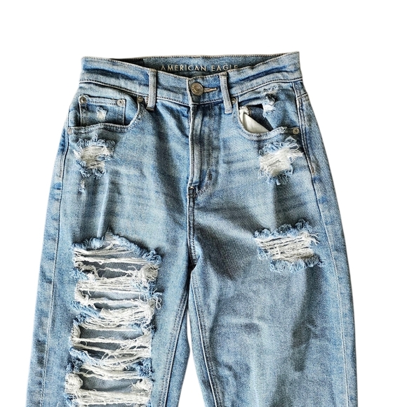 American Eagle Outfitters Highest Rise 90s Boyfriend Light Blue Stretch Jeans - Picture 2 of 6